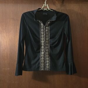 Primo Valore embellished blouse with flare sleeves